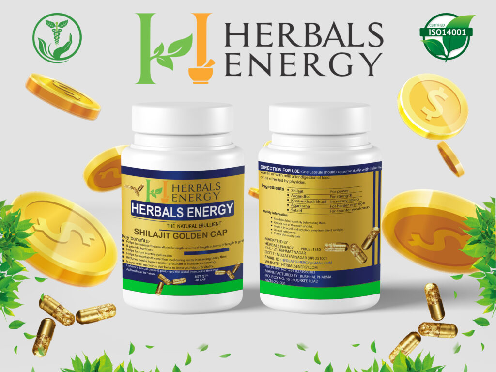 Shilajit Golden Capsule by HerbalsEnergy: The Ultimate Ayurvedic Booster for Men's Health & Vitality